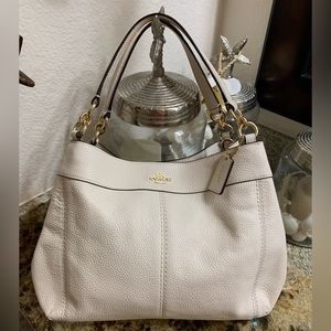 COACH Lexi Pebbled Leather Chalk Large Satchel New with Tag No. A1857-F28992